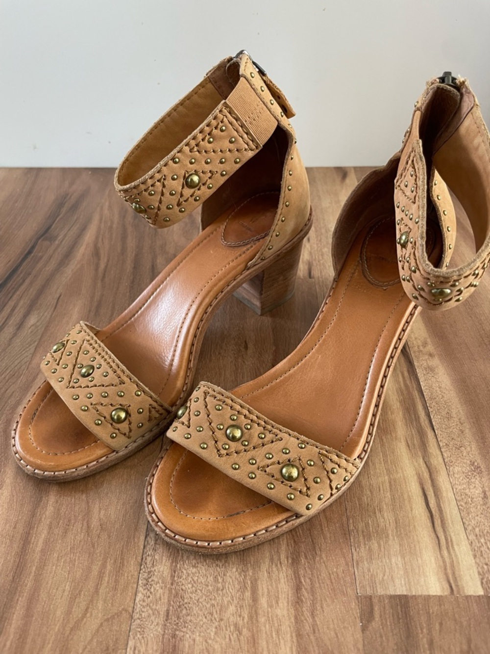 Frye Brielle Studded Block Heel Sandals